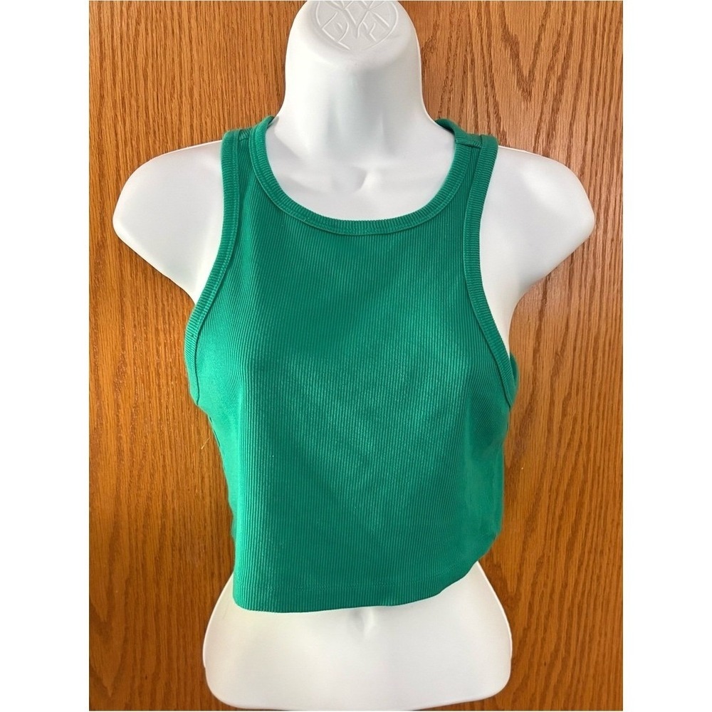 Wild Fable Green Ribbed Cropped Tank